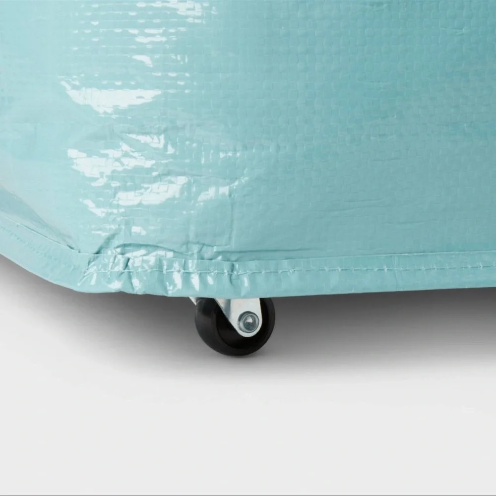 Brightroom Pewter Aqua Storage Bag Collapsible Wheels Rolling Tote NWT - Picture 5 of 6